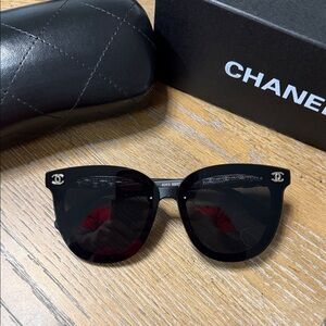 Chanel Black Monogram Sunglasses